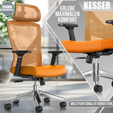 KESSER® Ergonomische Bureaustoel - Gamestoel - Office Chair - Oranje